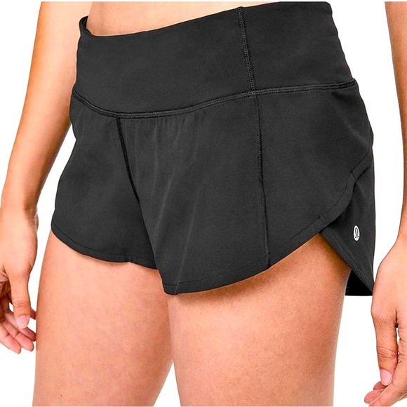 EUC Lululemon Black Speed Running Shorts - 6 - Picture 2 of 8